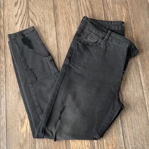 Black distressed jeans